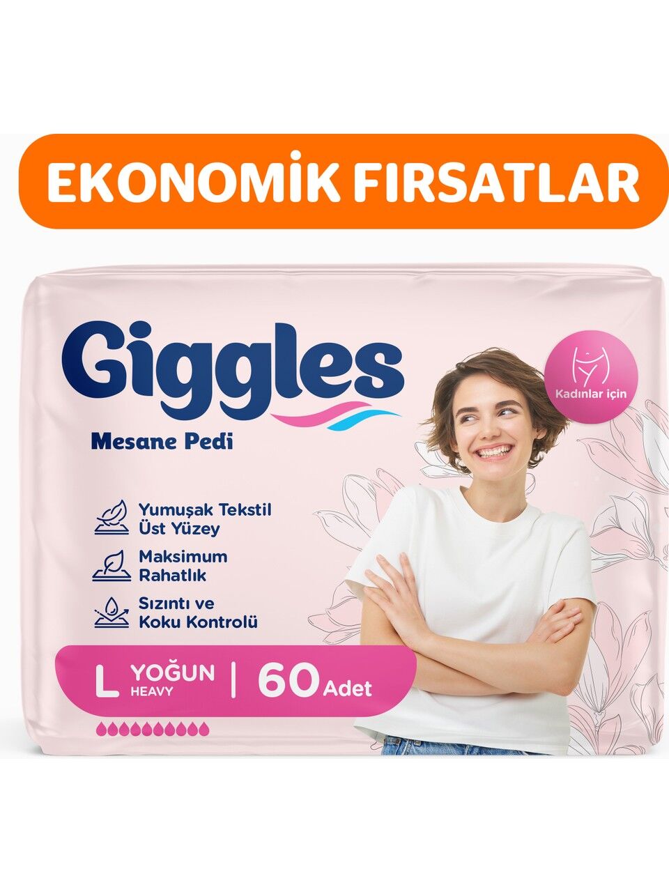 Giggles Kadın Mesane Pedi Large (Yoğun) 60 Adet