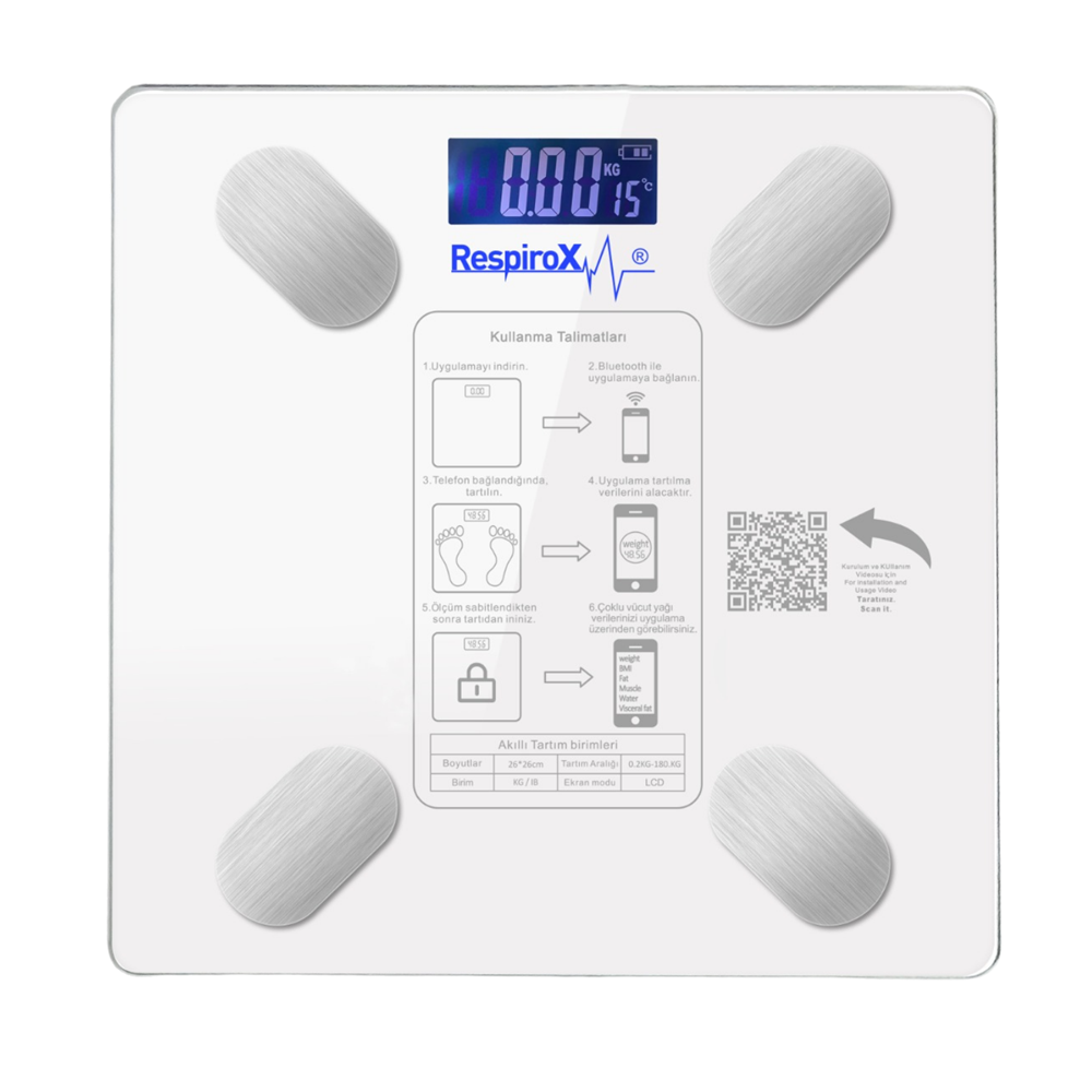 Respirox BL-2601 Bluetooth'lu Akıllı Tartı