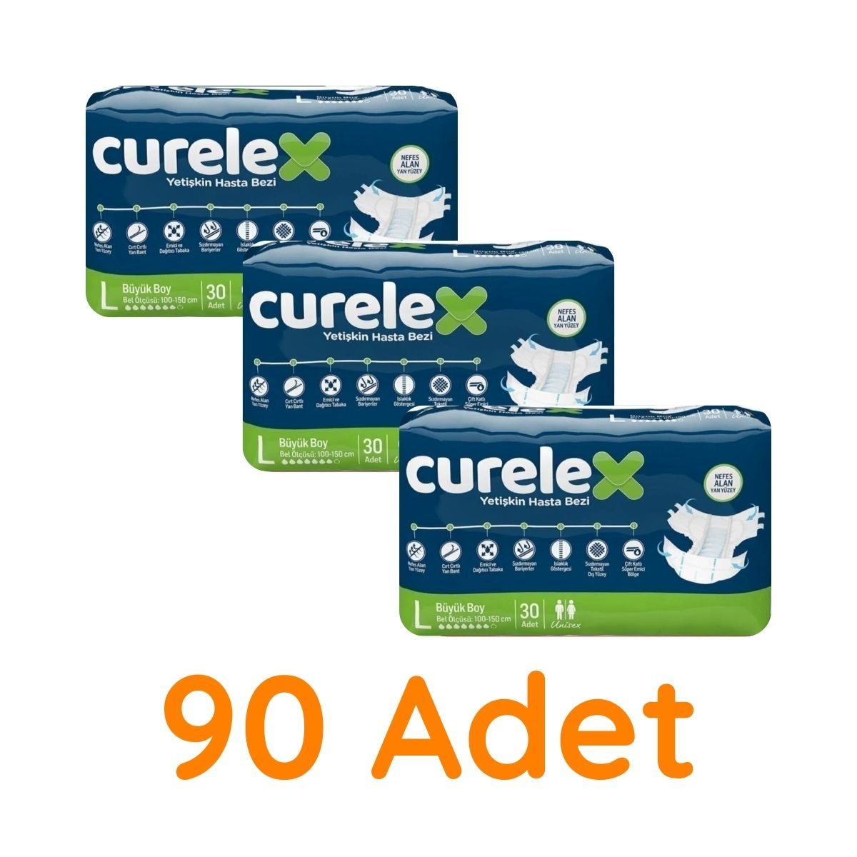 Curelex Yetişkin Hasta Bezi L 90 Adet