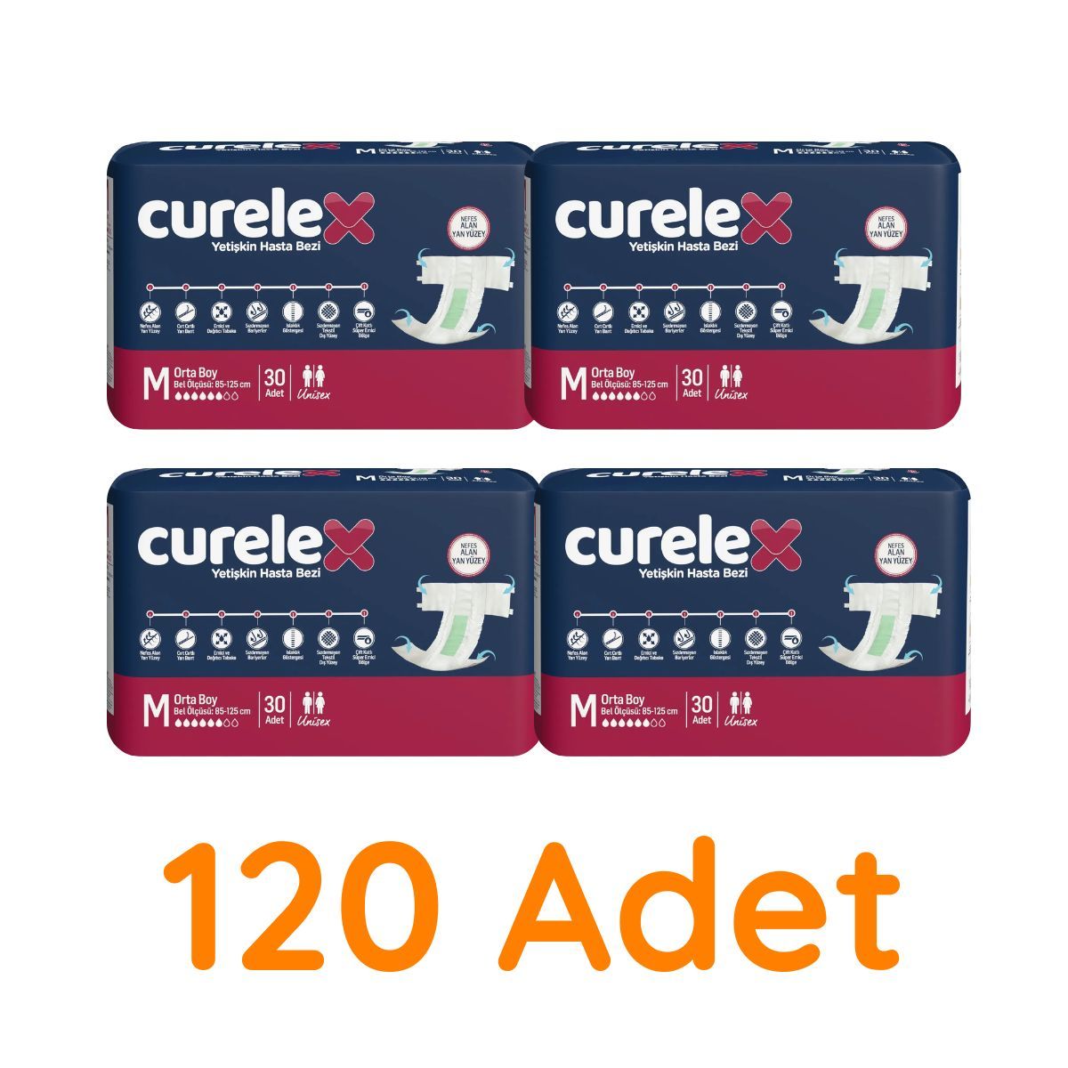 Curelex Yetişkin Hasta Bezi M 120 Adet