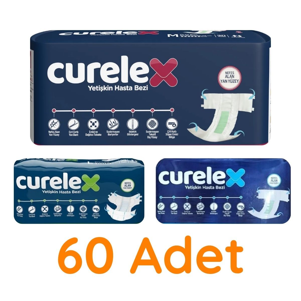 Curelex Yetişkin Hasta Bezi 60 Adet
