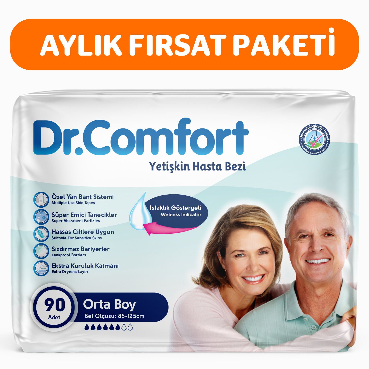 Dr Comfort Yetişkin Hasta Bezi Medium 90 Adet