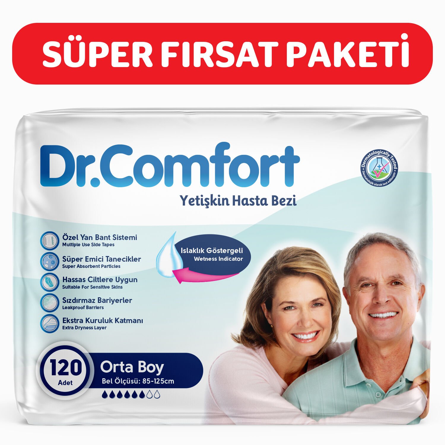 Dr Comfort Yetişkin Hasta Bezi Medium 120 Adet