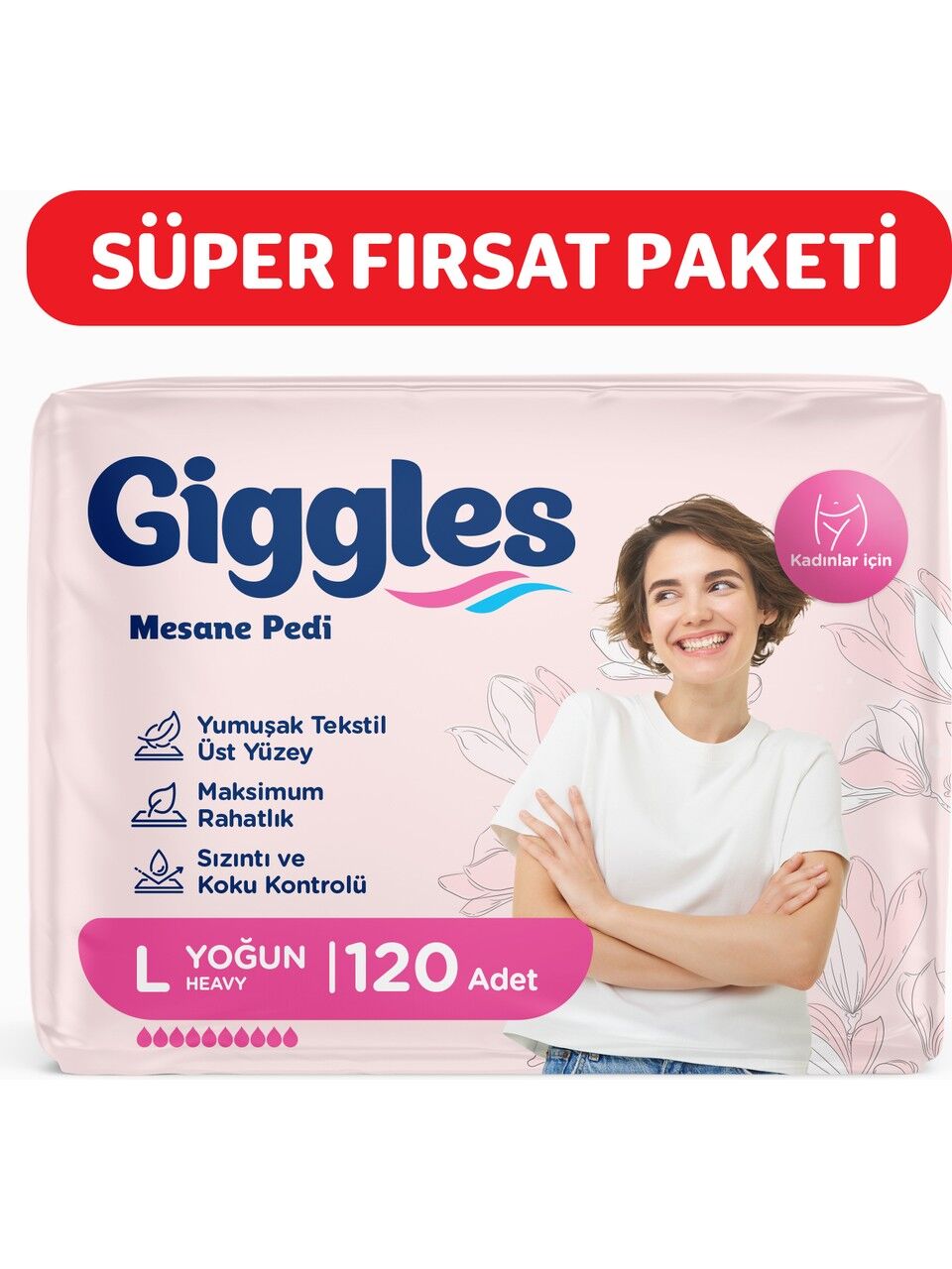 Giggles Kadın Mesane Pedi Large (Yoğun) 120 Adet