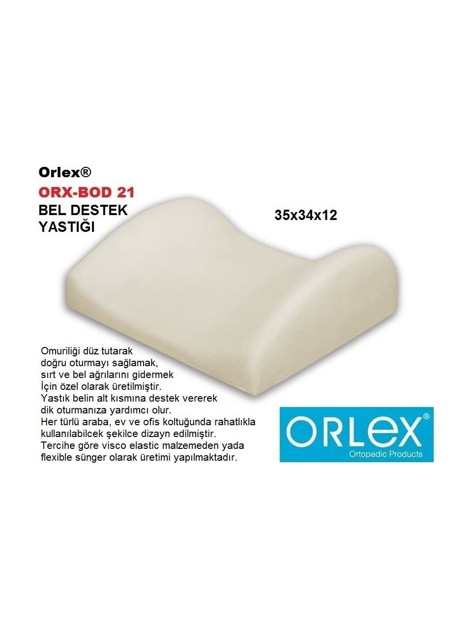 Orlex Bel Destek Yastığı