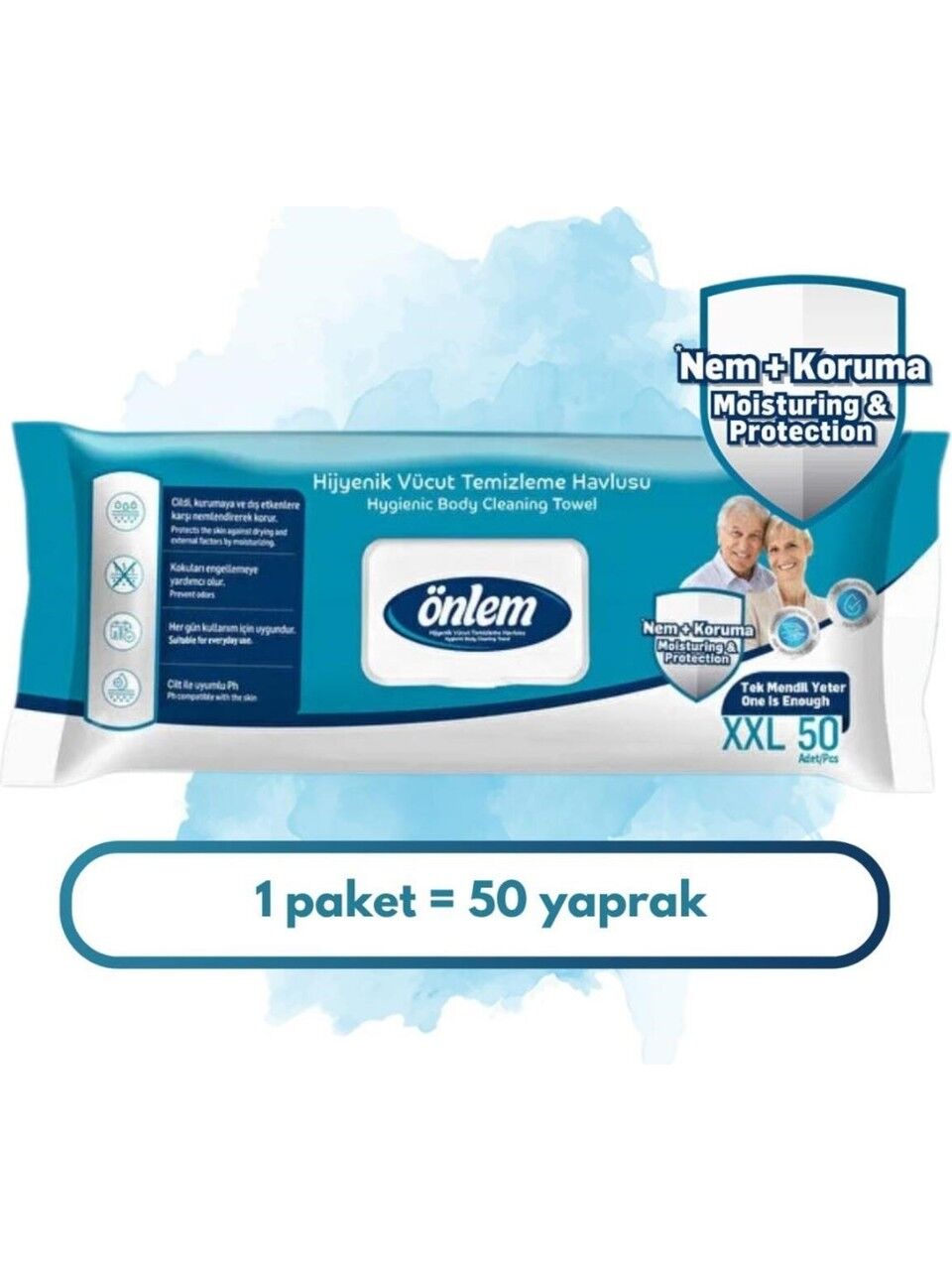 Önlem Hijyenik Vücut Temizleme Havlusu XXL