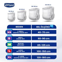 Canped Belbantlı Tekstil Yüzey Hasta Bezi Large 30 Adet