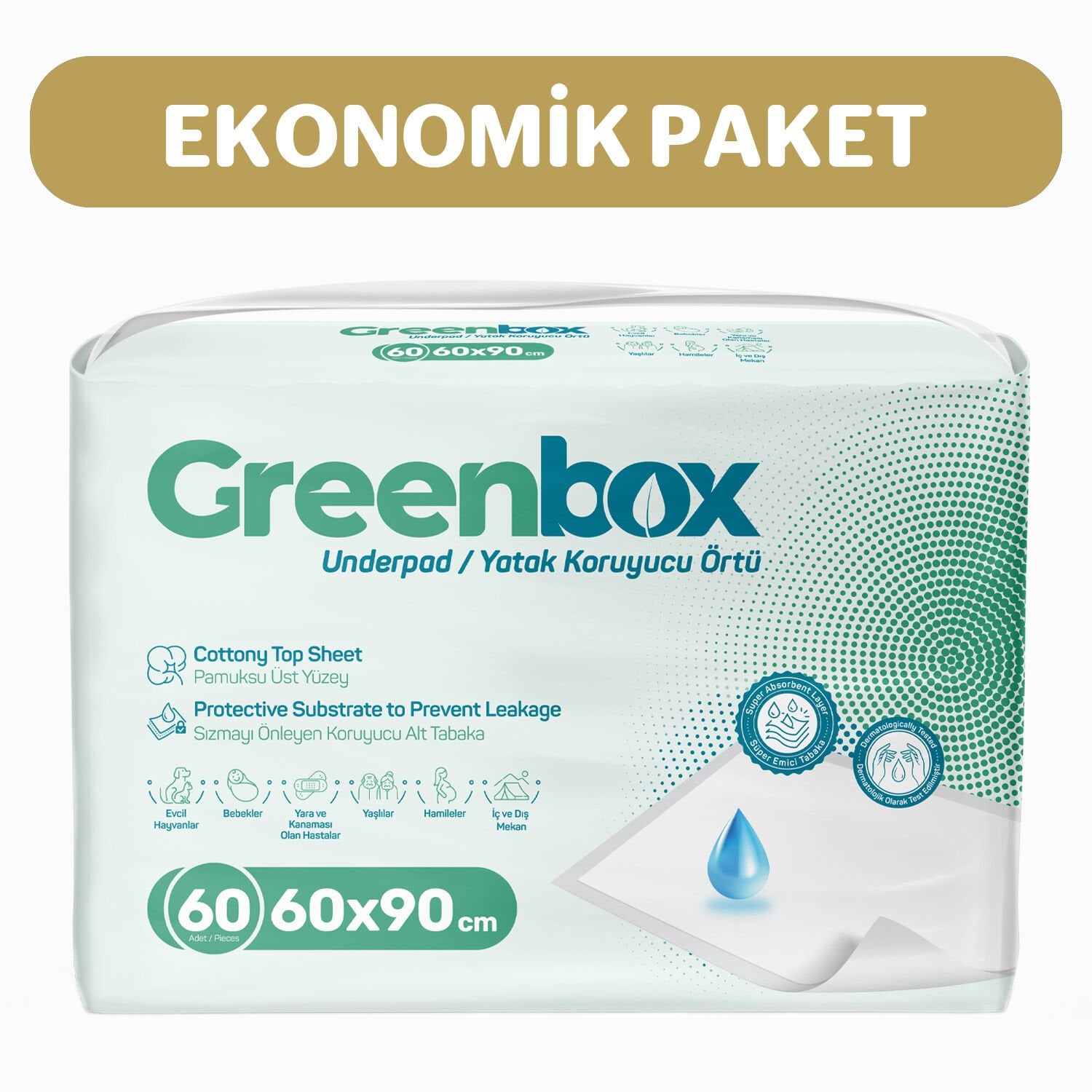 Greenbox Yatak Koruyucu Örtü 60x90 cm 60 Adet
