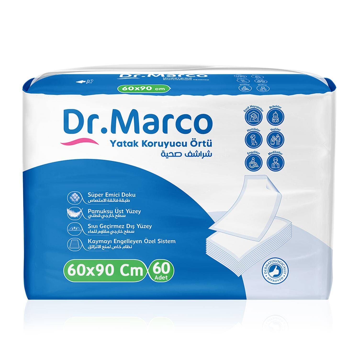 Dr Marco Yatak Koruyucu Örtü 60x90 cm 60 Adet