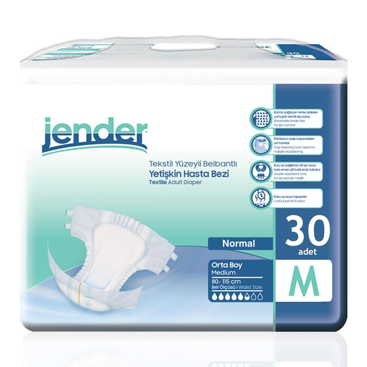 Jender Bel Bantlı Hasta Bezi Medium 30 Adet