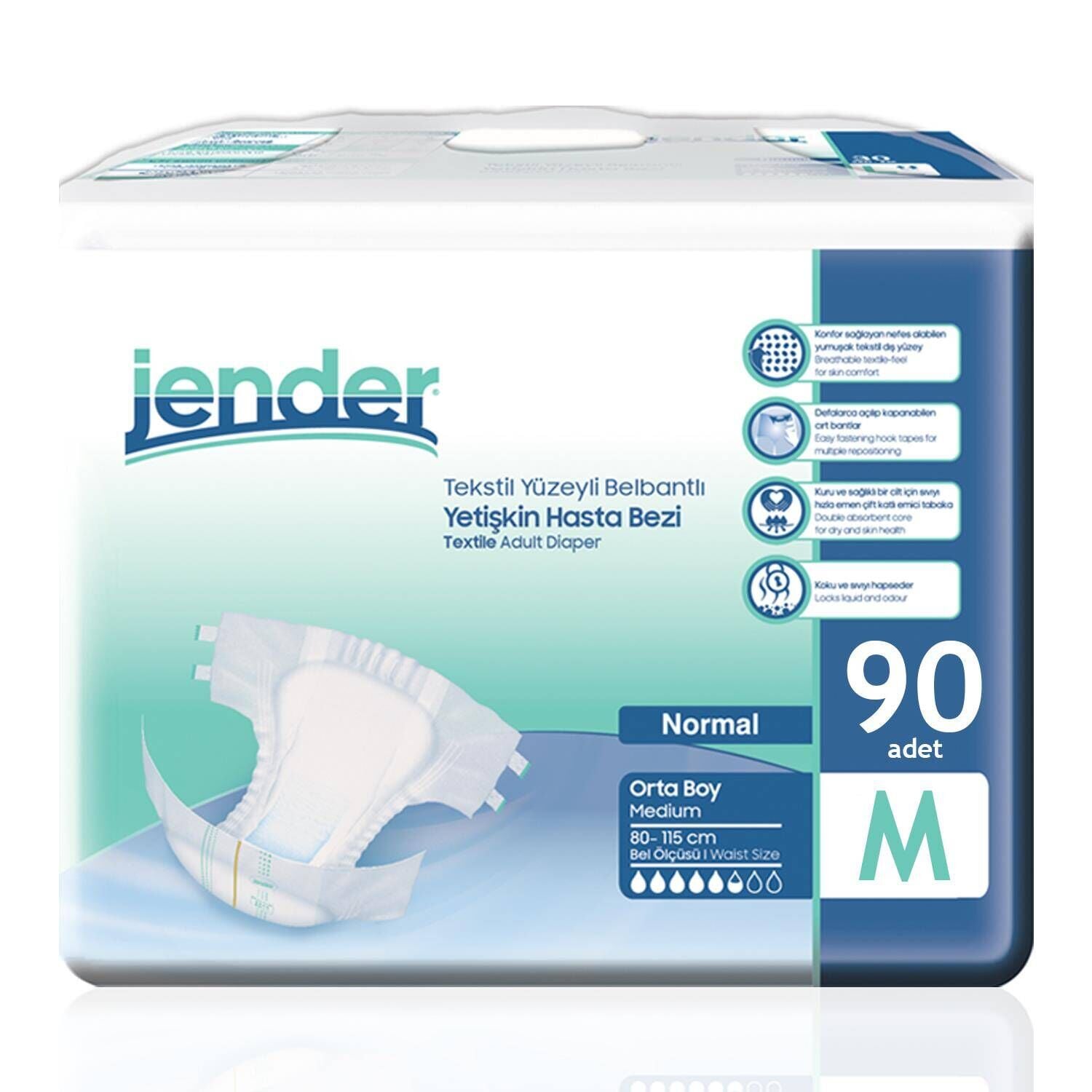 Jender Bel Bantlı Hasta Bezi Medium 90 Adet