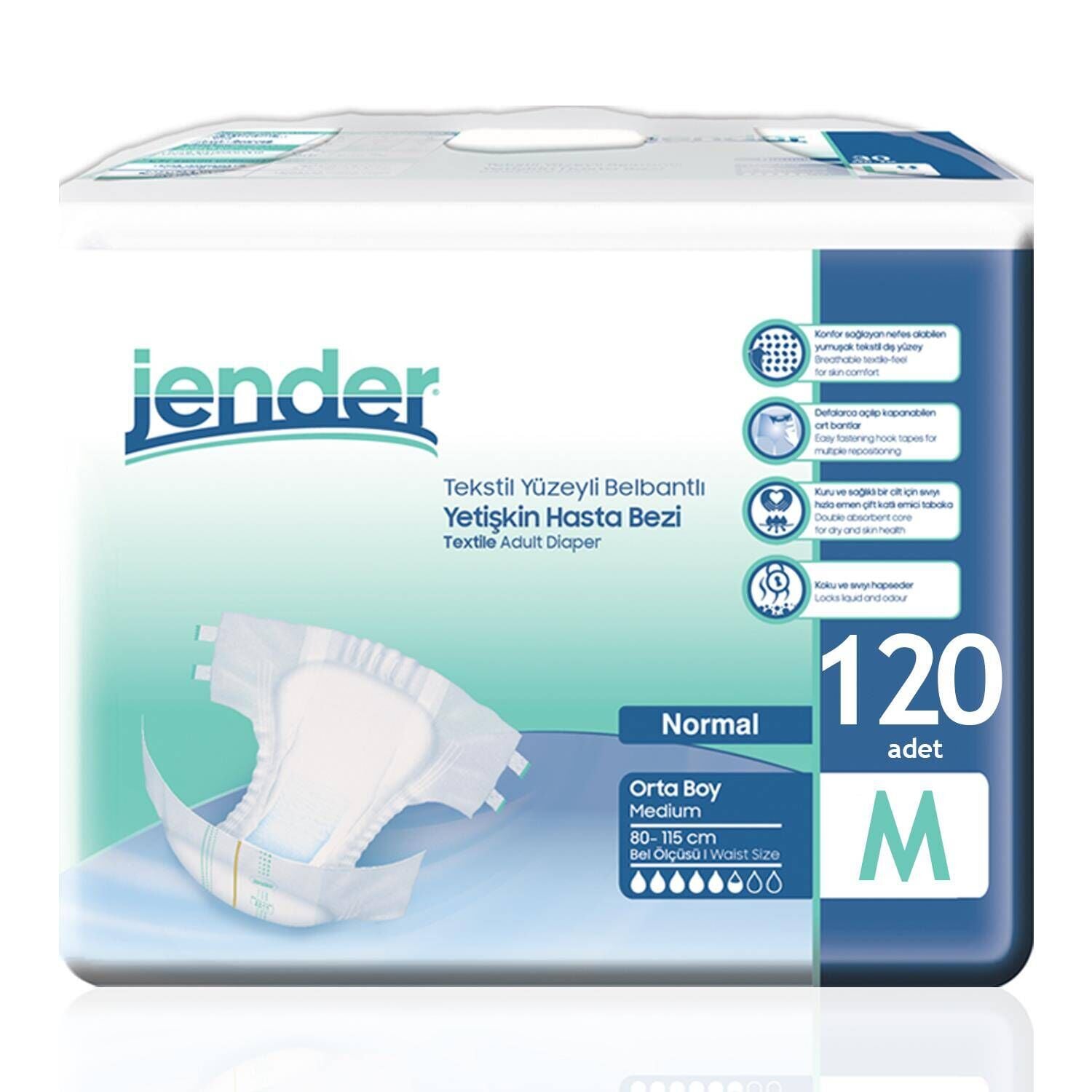 Jender Bel Bantlı Hasta Bezi Medium 120 Adet